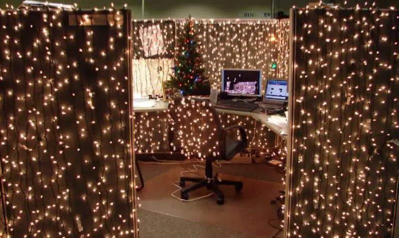 office desk christmas decoration