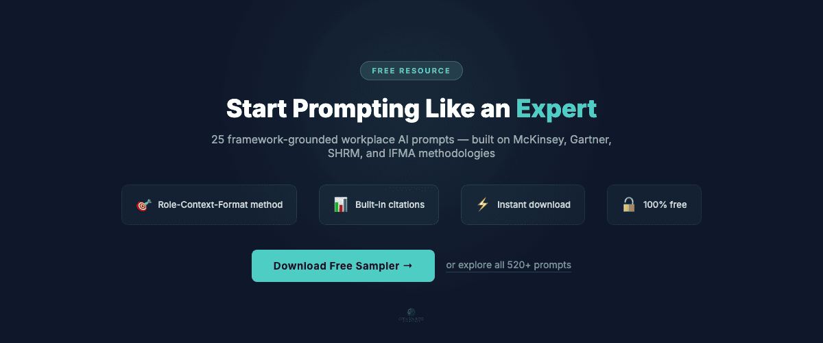 Download free 25-prompt AI sampler - Role Context Format method, built-in citations, instant download